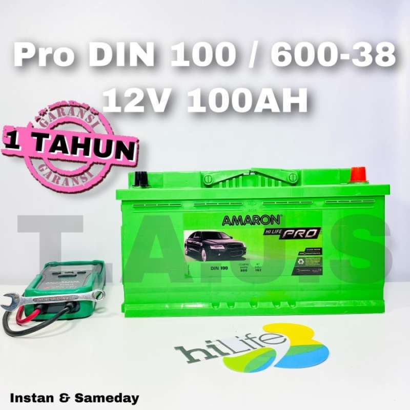 Promo AKI AMARON PRO DIN 100 12v 100Ah PRO DIN100 GARANSI 1 TAHUN RESMI