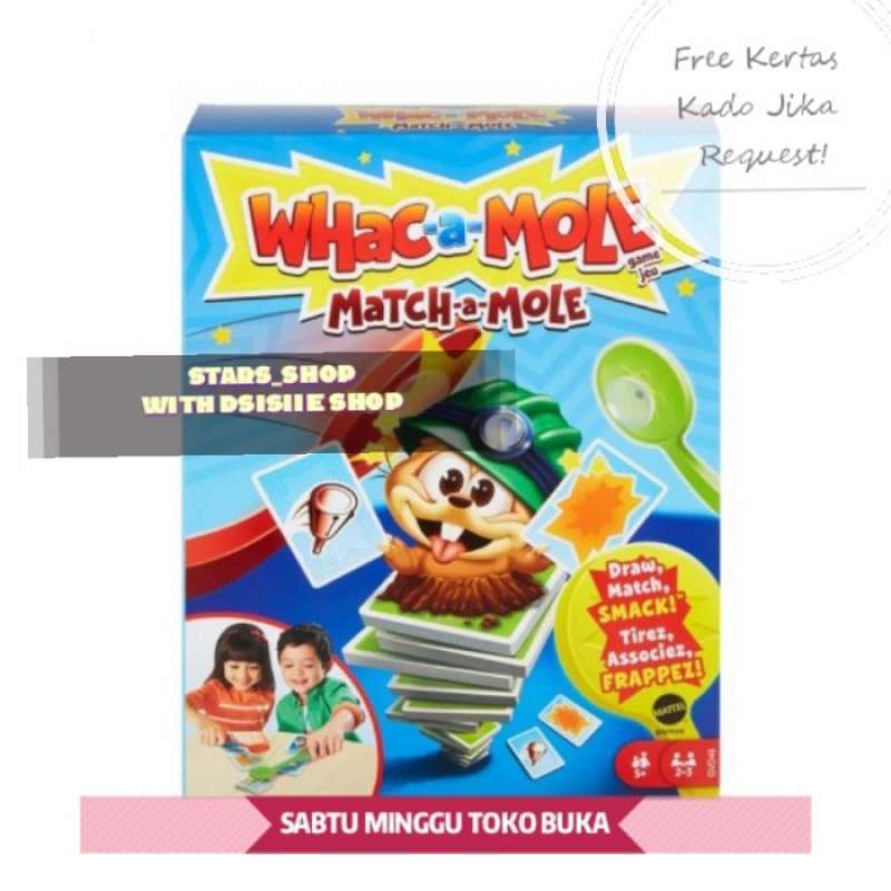 Promo Mattel Games Whac A Mole Match A Mole Original / Permainan Diskon ...