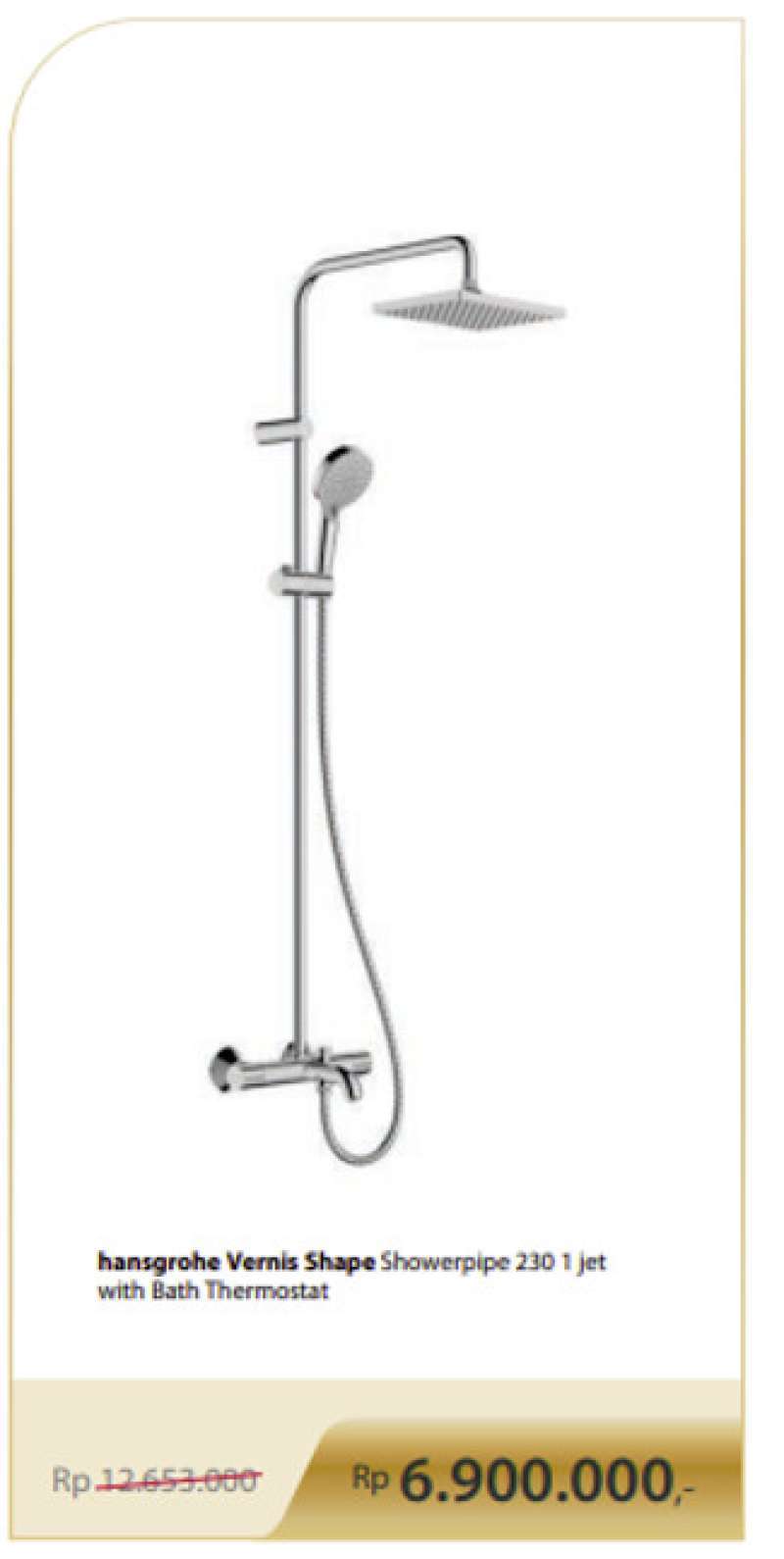 Promo Hansgrohe Vernis Shape Showerpipe 230 1 Jet With Bath Thermostat