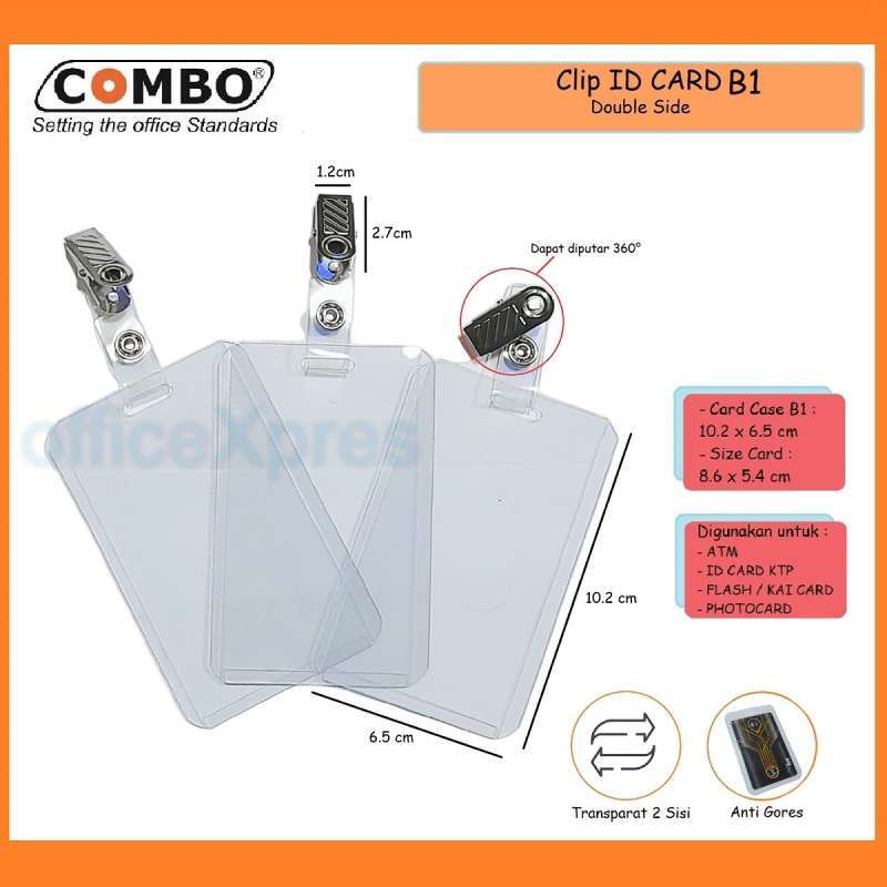 Jual Id Card Case A1 , B1 + Jepit / Id Card Set / Name Tag Plastik