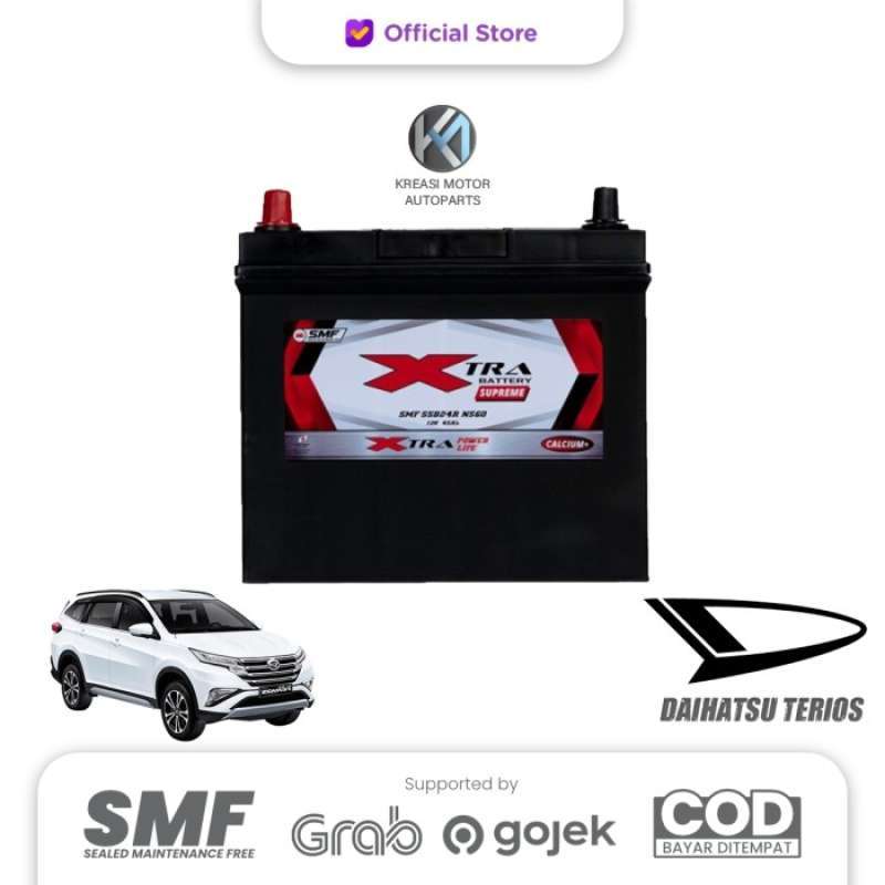 Jual Aki Mobil Daihatsu Terios Xtra Supreme Ns60 55b24r - Aki Kering