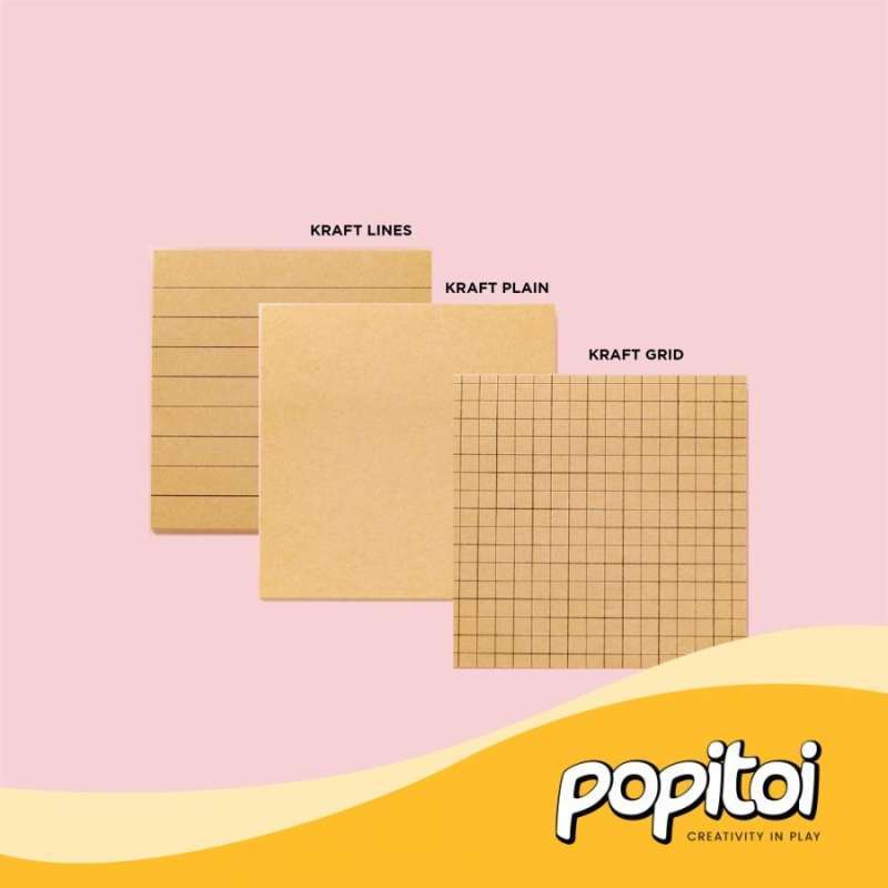 Jual Simple Sticky Note Memo Pad Kraft Paper Series (80 Sheets) Di