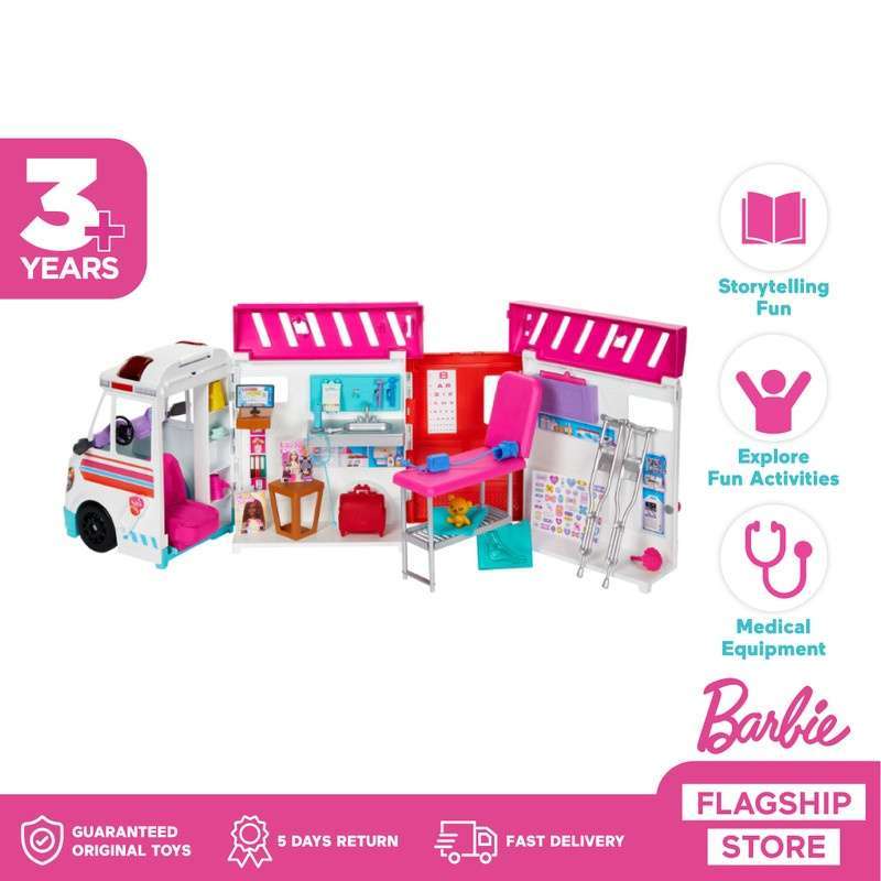 Promo Barbie Transforming Ambulance Clinic Playset Mainan Aksesoris Boneka Anak Perempuan Diskon 10 Di Seller Mattel Official Store Gandasari Kota Tangerang Blibli