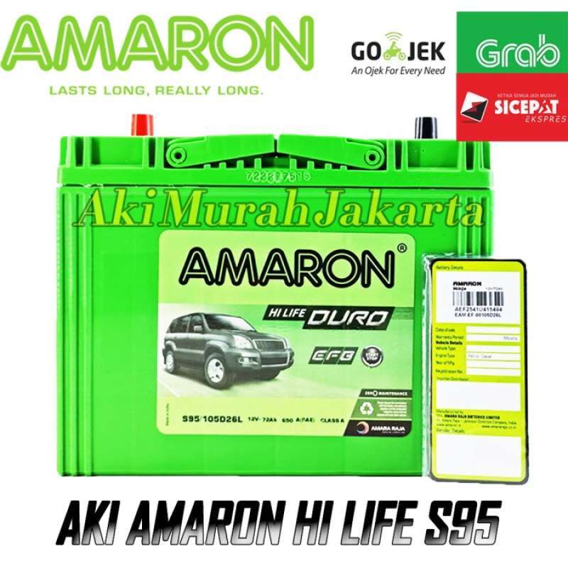 Promo Aki Mobil Alphard Vellfire S95 / 105D26L Amaron Hi-Life Duro 12V