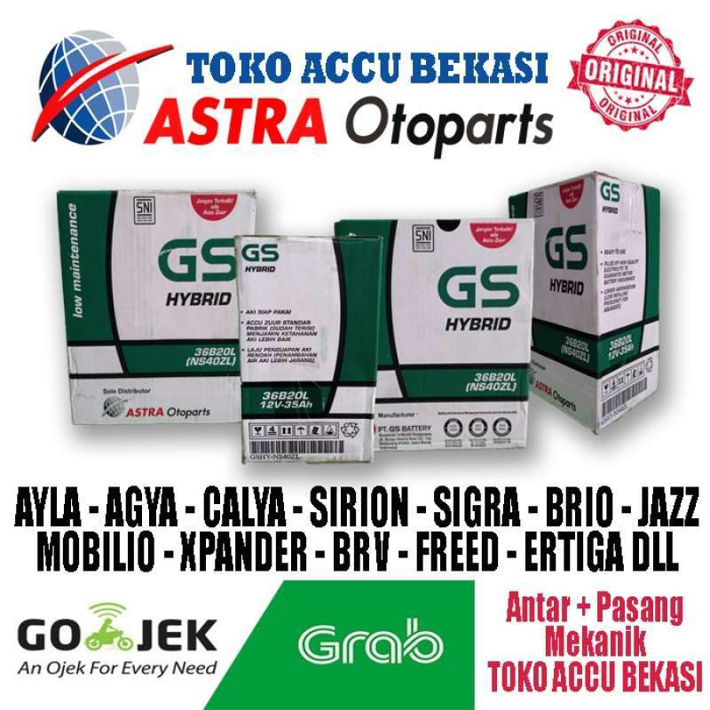Promo GS Astra HYBRID NS40ZL Aki Mobil AGYA AYLA SIRION SIGRA BRIO JAZZ