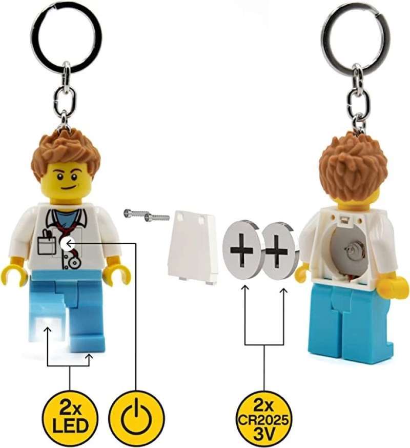 Jual Lego Ledlite Iconic Male Doctor Figure Key Light Keychain Keylight ...