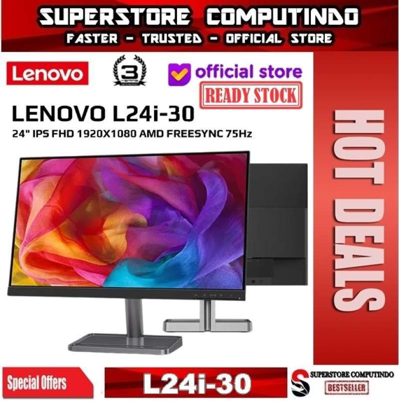 Promo Monitor LED LENOVO L24i30 IPS 75Hz FHD HDMI VGA Eye Care