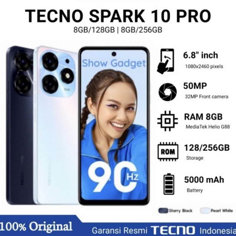 Promo TECNO SPARK 10PRO 8GB/128GB NFC GARANSI RESMI Diskon 16% di ...