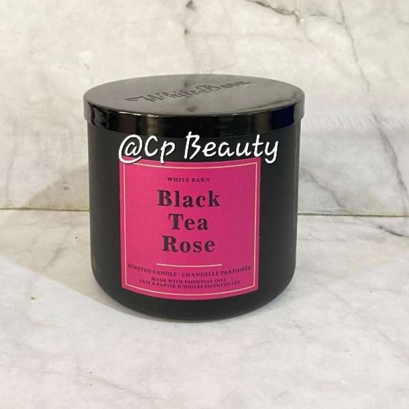 Promo Bath And Body Works Three Wick Candle Black Tea Rose 411g Diskon