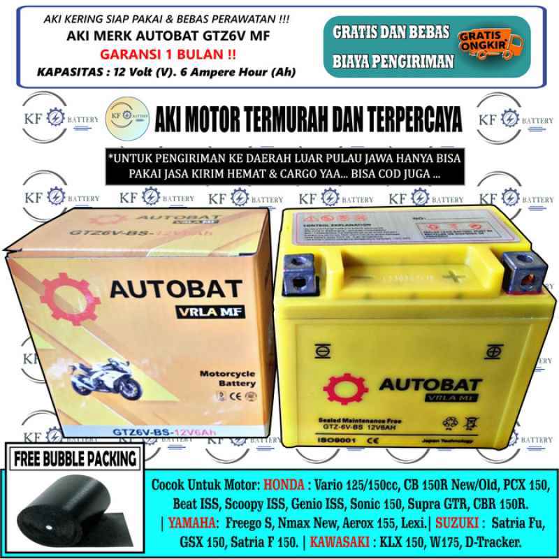 Jual Aki Motor Pcx 150, Nmax New, Aerox 155, Lexi Gtz6V-Bs / Gtz7S Mf
