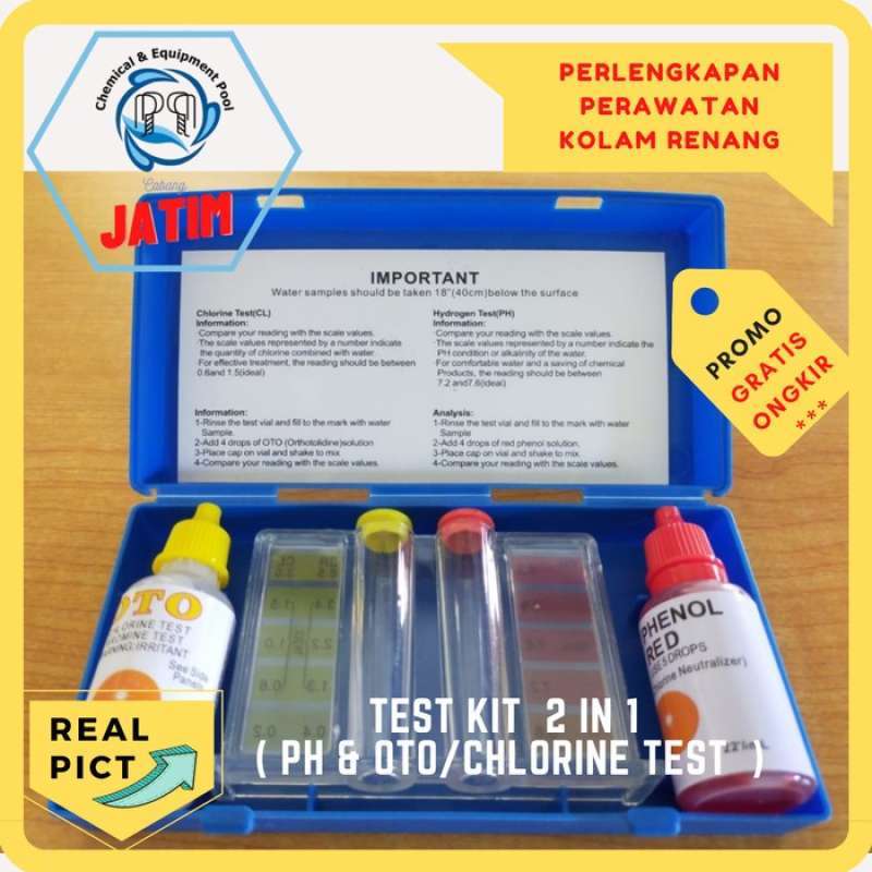 Promo Test Kit 2 In 1 Oto Phenol Economy Kaporit Ph Test Kolam Renang