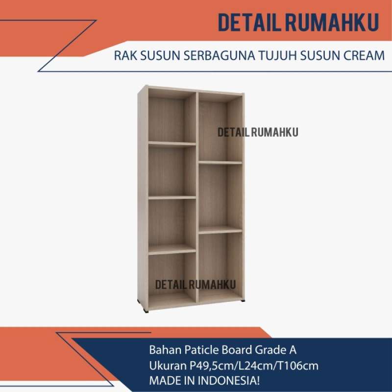 Promo Rak Buku Serbaguna Susun 7 Kayu/Rak Helm/Lemari Filling Cream ...