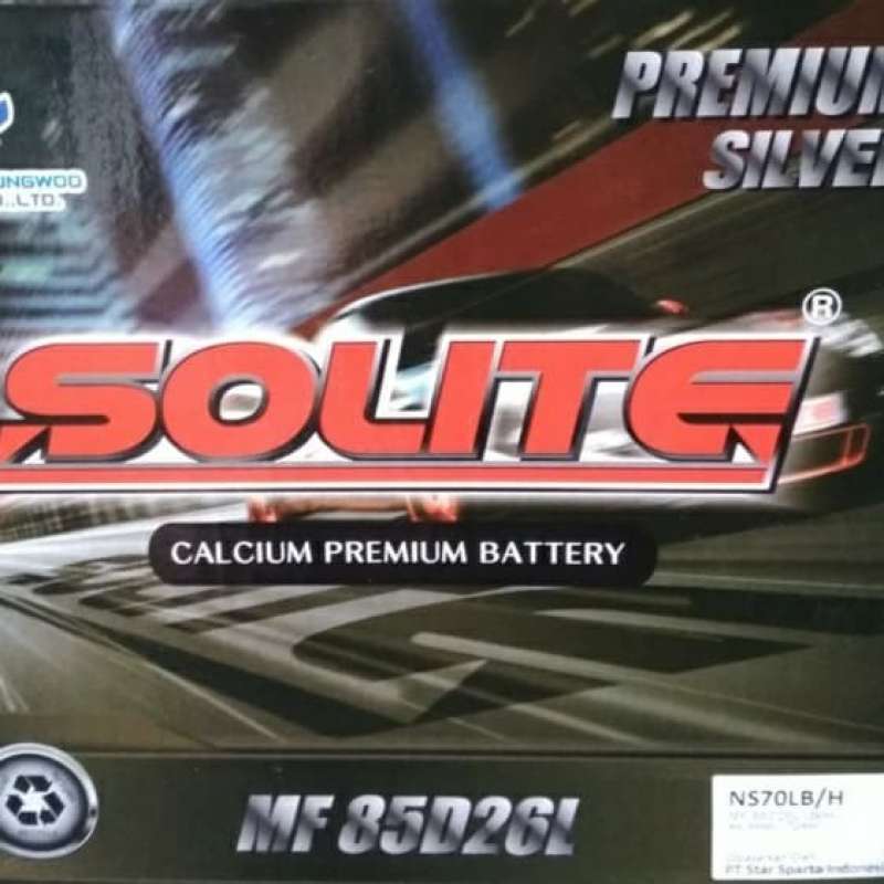 Jual Accu fortuner 85D26L /NS70L Solite Calcium MF ,12v68ah di Seller