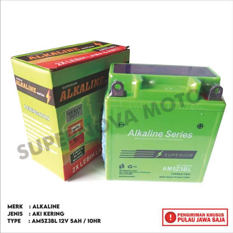 Jual AKI KERING MOTOR BERBAGAI JENIS MOTOR MERK ALKALINE SERIES di