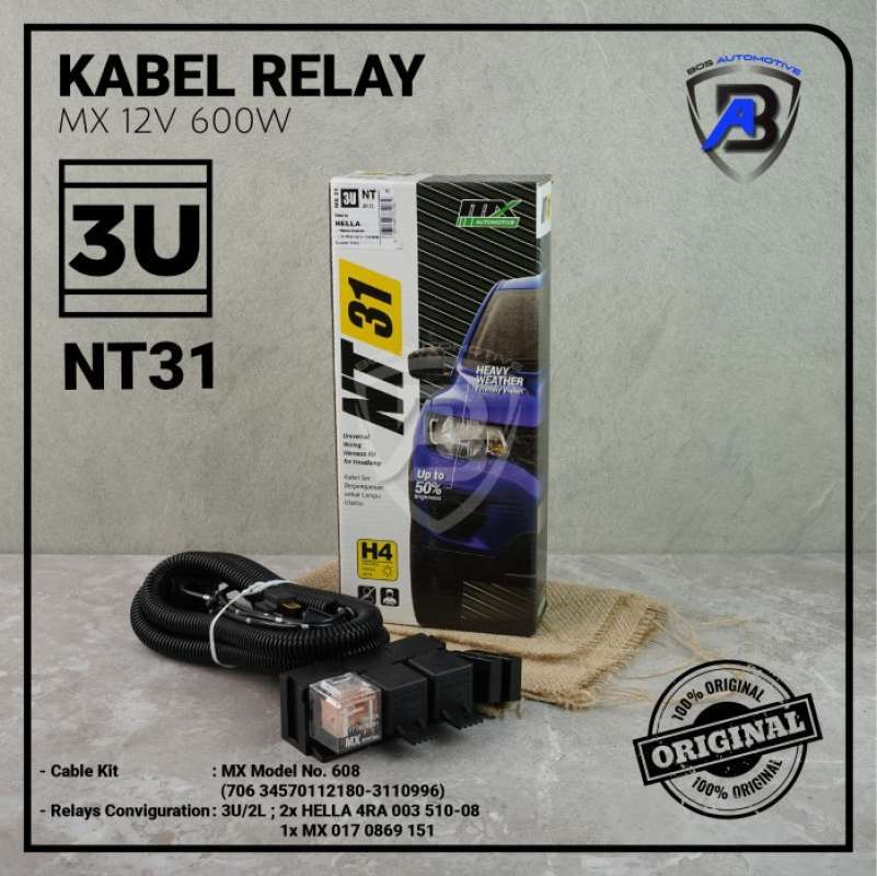 Jual KABEL RELAY LAMPU H4 HELLA NT SERIES 3 RELAY UNTUK 2 LAMPU MOBIL