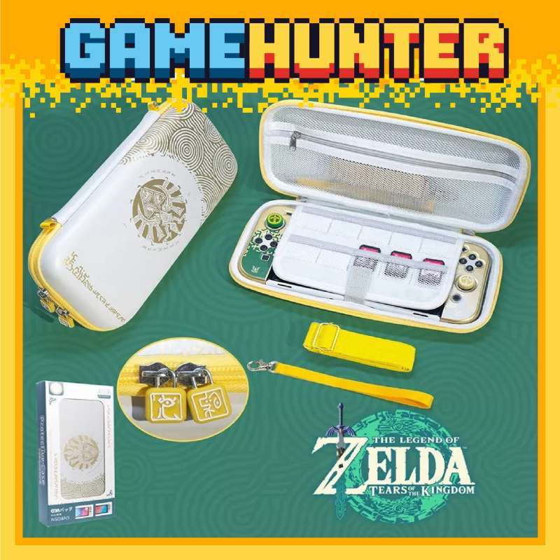 Jual Nintendo Switch V2/Oled Carrying Case Zelda ToTK (White/Golden