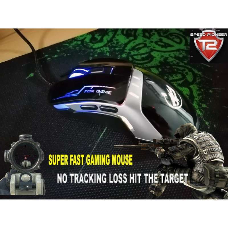 Jual Mouse Gaming Warwolf T2 Fast Response Tracking Sensor Speed ...