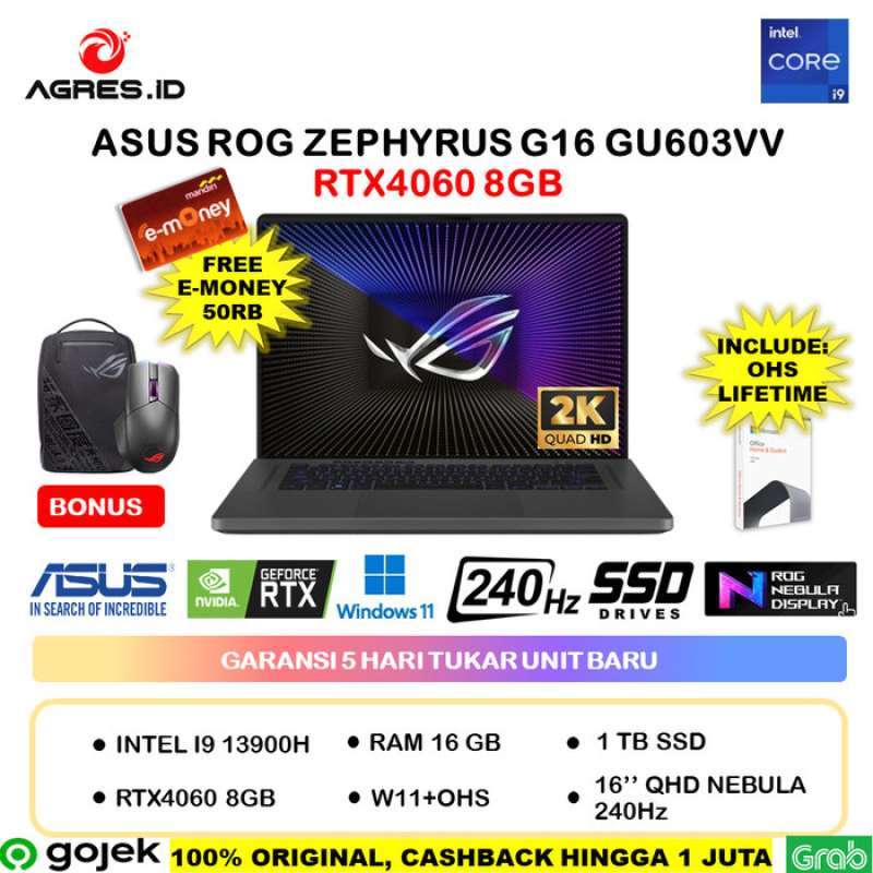 Mark Iii Graphics Promo Asus Rog Zephyrus G16 Gu603vv Rtx4060 I9 13900h 16gb 1tbssd Qhd ...