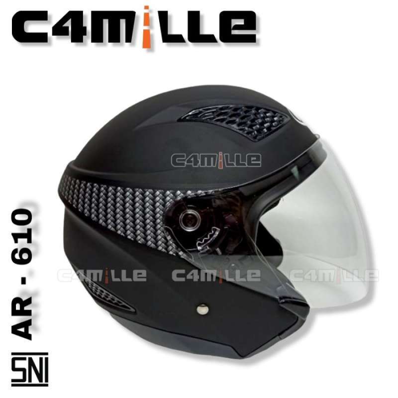 Promo Helm Arl Model Zeus Polos Black Doff Half Face Terbaik Diskon 31 di Seller Topsmant