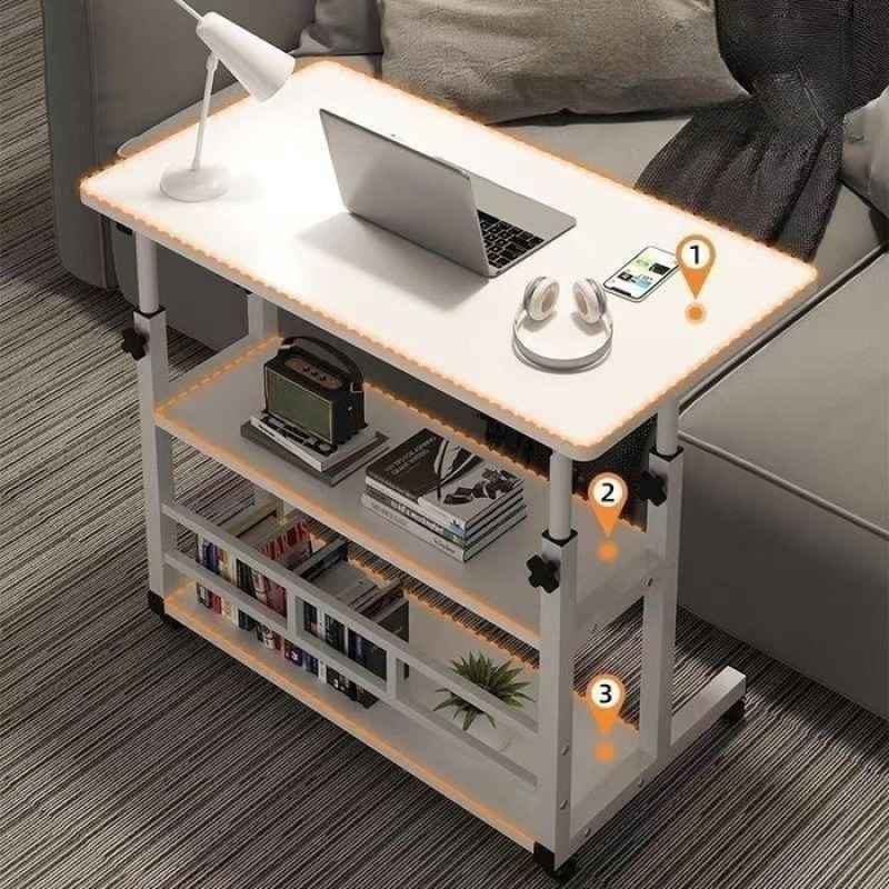 Promo Meja Laptop Lipat Roda Adjustable Meja Kerja Belajar Standing ...