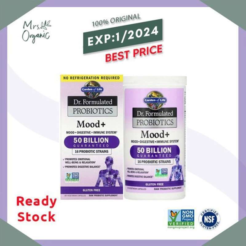 Promo garden of life probiotics mood 60 caps mood pencernaan imun