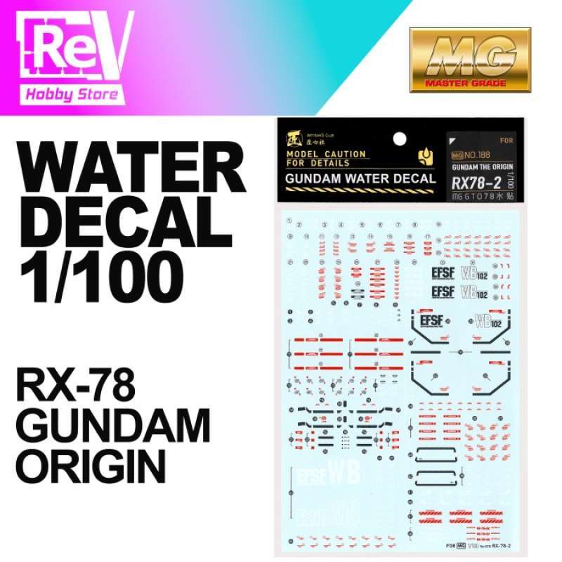 Jual GUNDAM WATER DECAL MG RX78 GUNDAM THE ORIGIN MASTER GRADE di