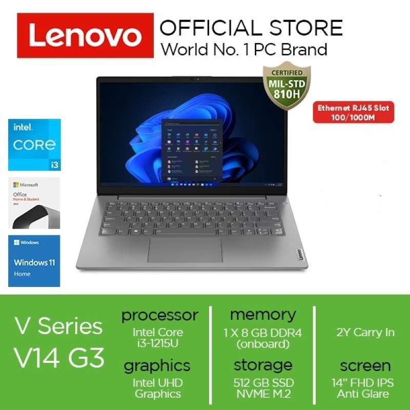 Jual Lenovo Lenovo V14 G3 Iap Core I3-1215u 8gb 512gb W11 Ohs Di Seller ...