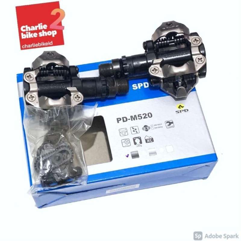 Pédales Shimano PD-M520 – Corps Alliage 55mm – VTT, Cyclocross – Avec Cales SH51