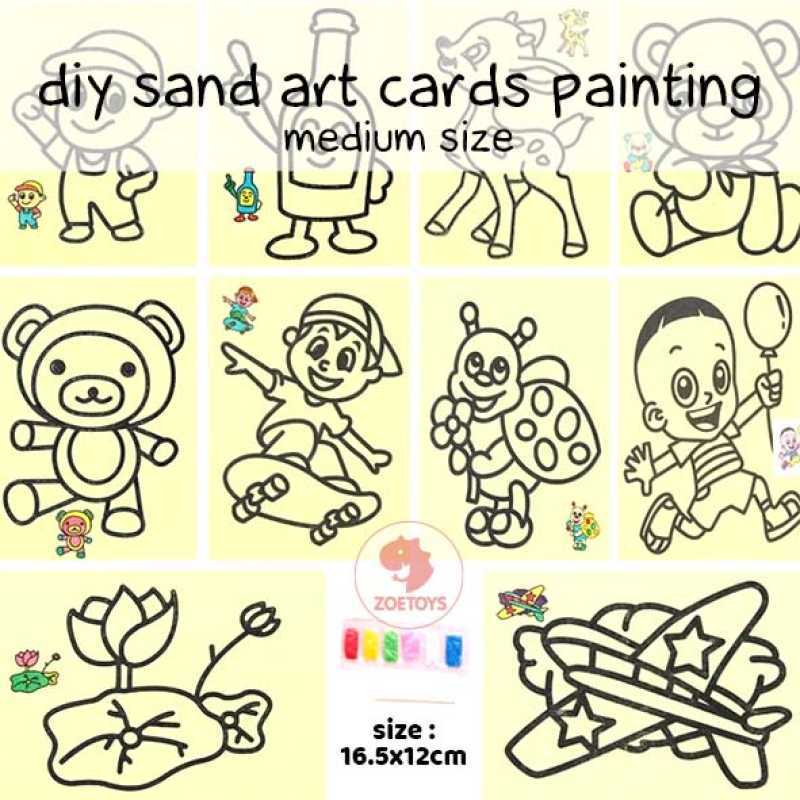 Jual Zoetoys Diy Sand Art Cards Painting Melukis Pasir Menggambar