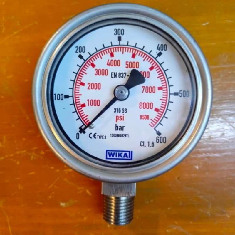 Promo Wika Pressure Gauge 2,5 Inch Bottom 0600 Bar (dua Scala) 1/4 Npt