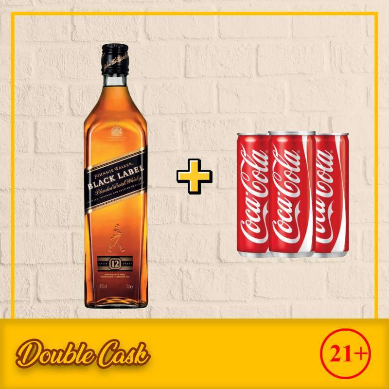 Jual Johnnie Walker Black Label 700ml + 3 Can Coke Can Di Seller Double