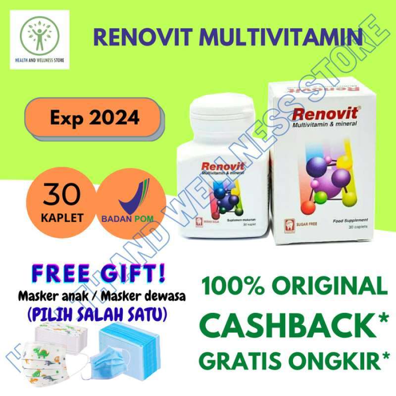Promo RENOVIT MULTIVITAMIN BOTOL 30 KAPLET 30 TABLET 30 TAB UNTUK ...