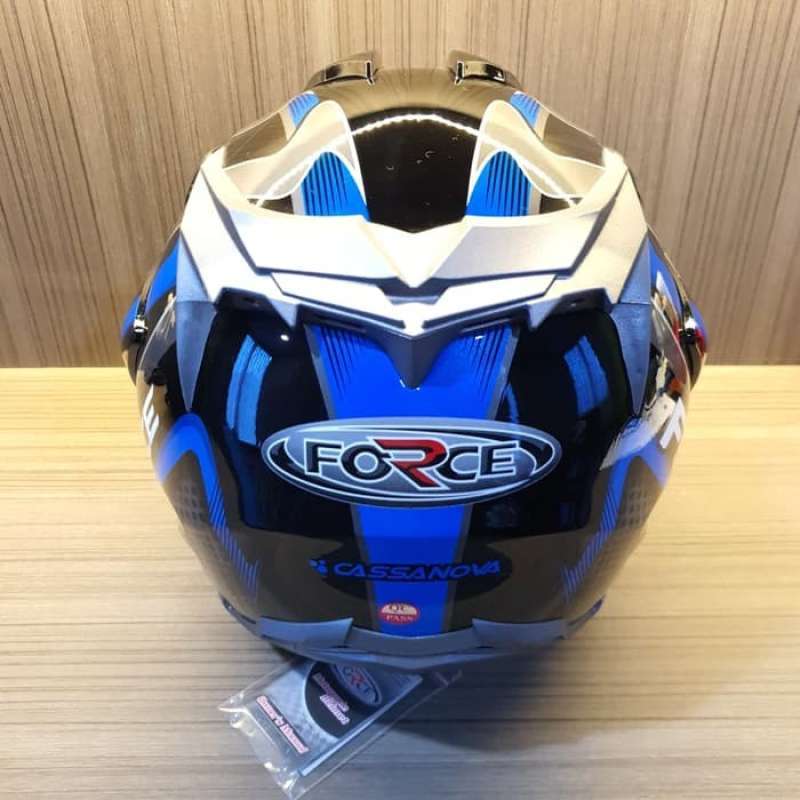 Promo Helm Half Face Dewasa Double Visor Anti Pecah Sni Cassanova Blue