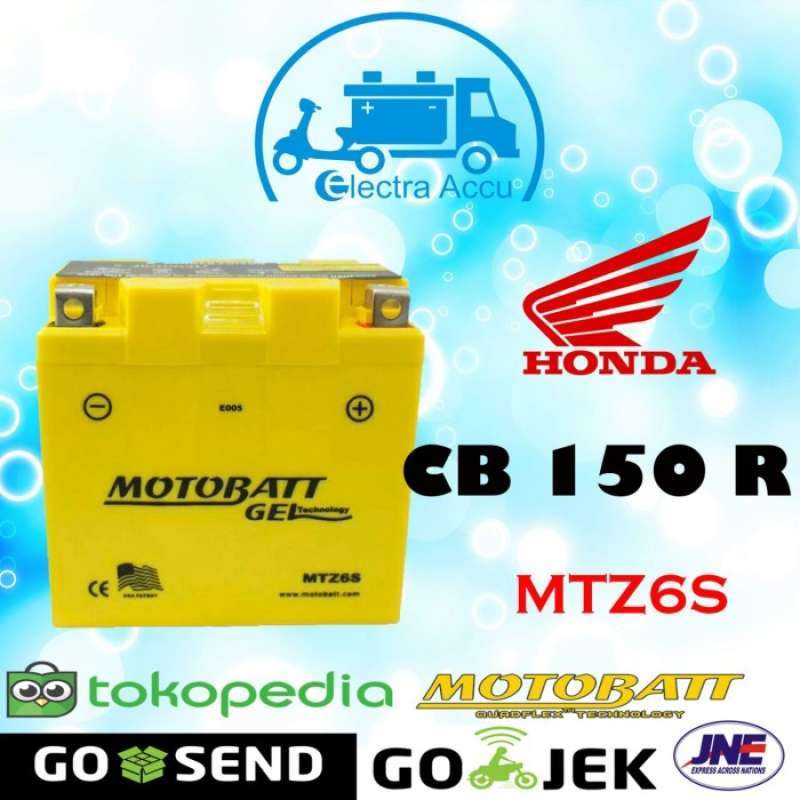 Promo Aki motor honda CB150R motobatt MTZ6S Aki Gel GARANSI Diskon 2%