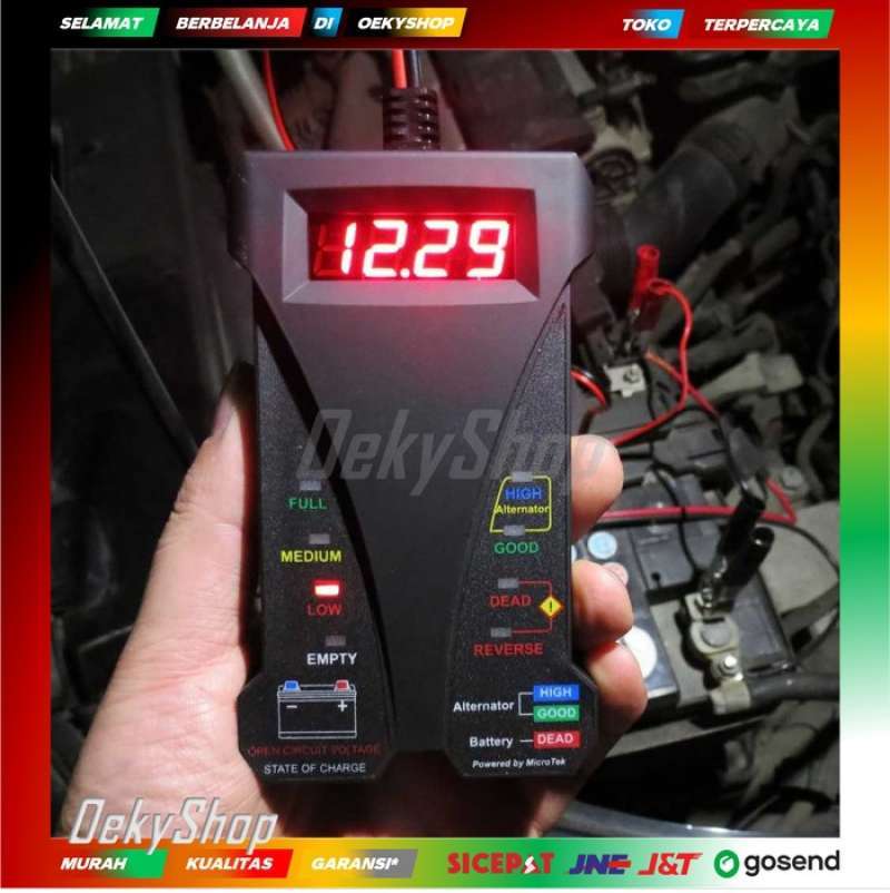 Promo Tester Tegangan Aki Accu Mobil Motor Digital Voltmeter Analyzer
