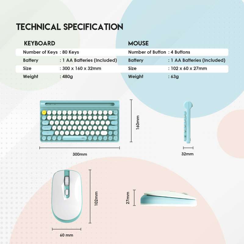 Promo fantech go mochi 80 65 combo set keyboard mouse wireless