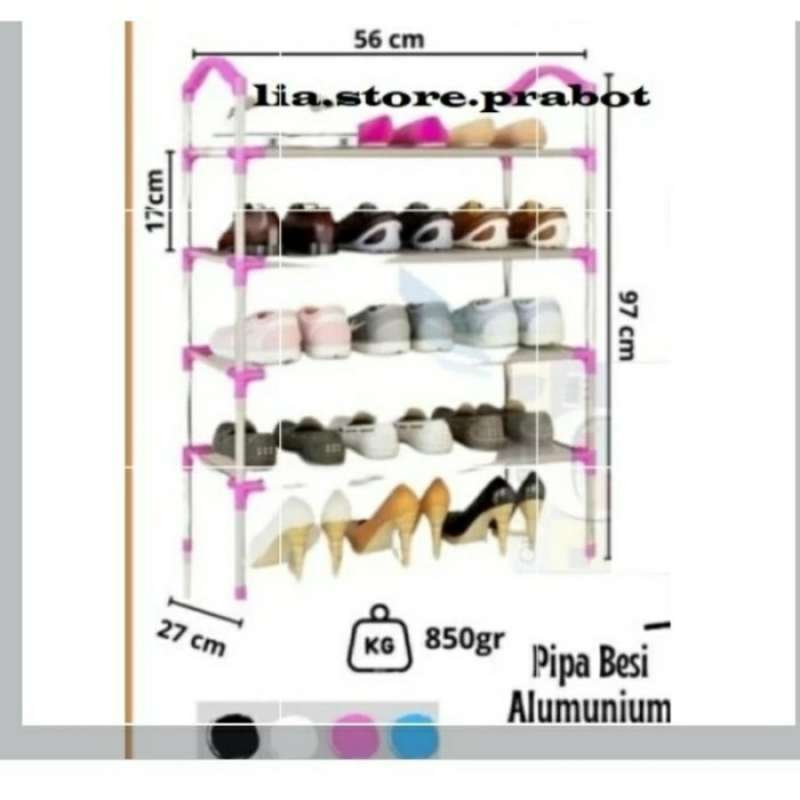 Jual Rak Sepatu 5 Tingkat Atau Tempat Sepatu Sandal Susun Rangka Besi ...