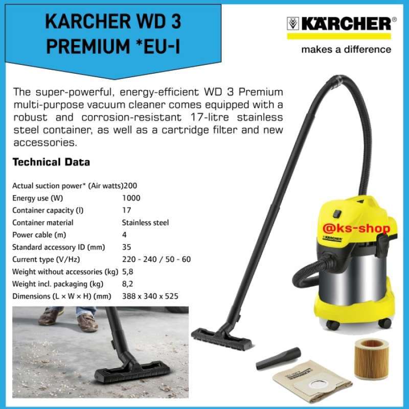 Promo Karcher MV3 | WD3 | MV3 | WD 3 Wet And Dry Vacuum Cleaner Diskon ...