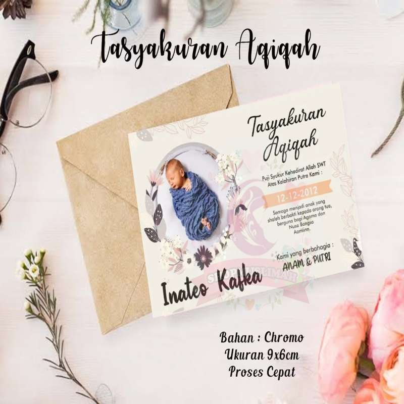 Jual Stiker Tasyakuran Aqiqah Kartu Ucapan Kelahiran Bayi Sticker