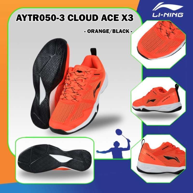 LINING Cloud Ace X3 Sepatu Badminton Original
