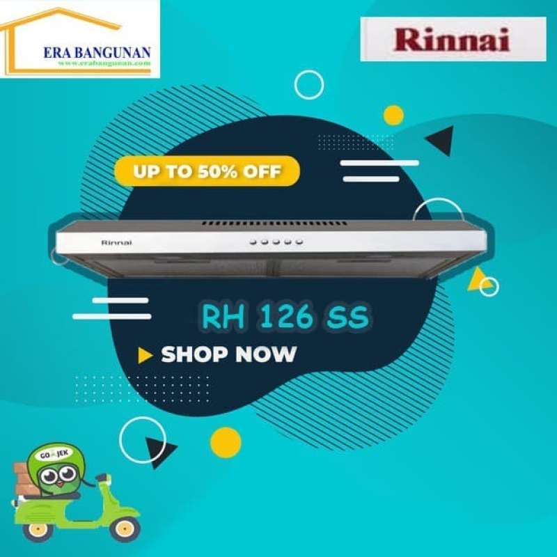 Promo Cooker Hood Rinnai Rh 126 Ss Stainless Steel Baru Diskon 5 di