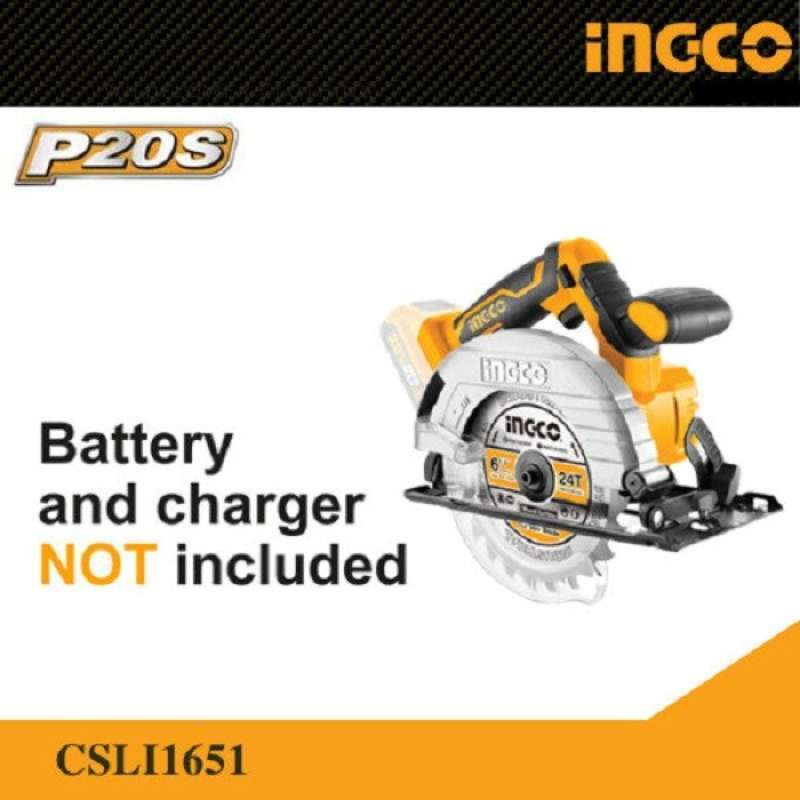 Promo INGCO Circular Saw Cordless Gergaji Serkel INGCO CSLI1651 Diskon