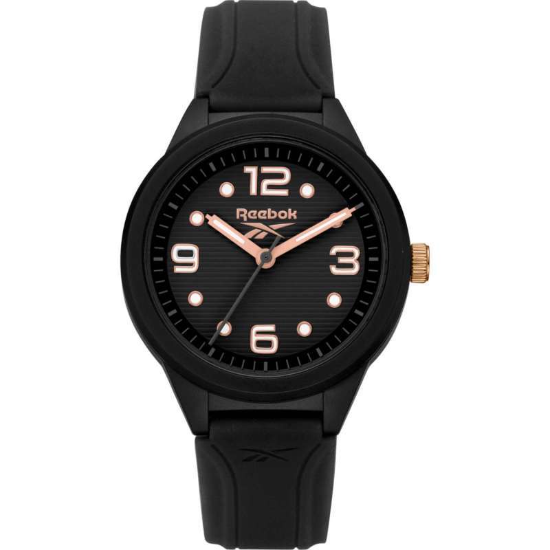 Reebok Spindrop Evolution RVSP Rubber Strap Original Black Gold Jam Tangan  Wanita