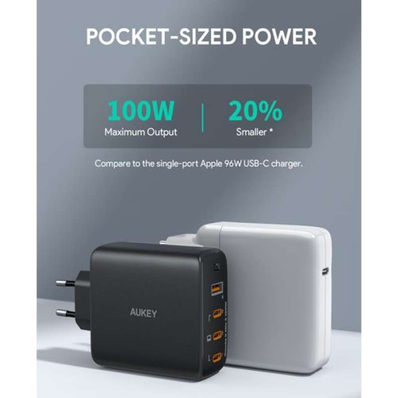 Jual Aukey Charger Multi Port Type C 100w Gan Pd 3.1 Fast Charging Pa ...