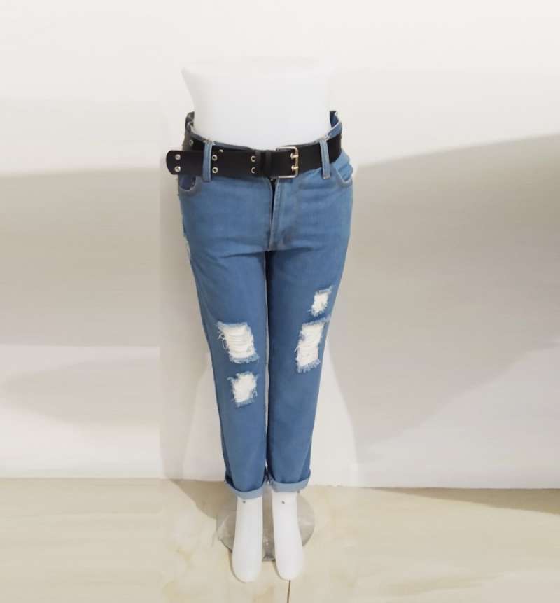Promo CELANA BOYFRIEND WANITA SOBEK RIPPED JEANS VIRAL 2022 MEDIUM