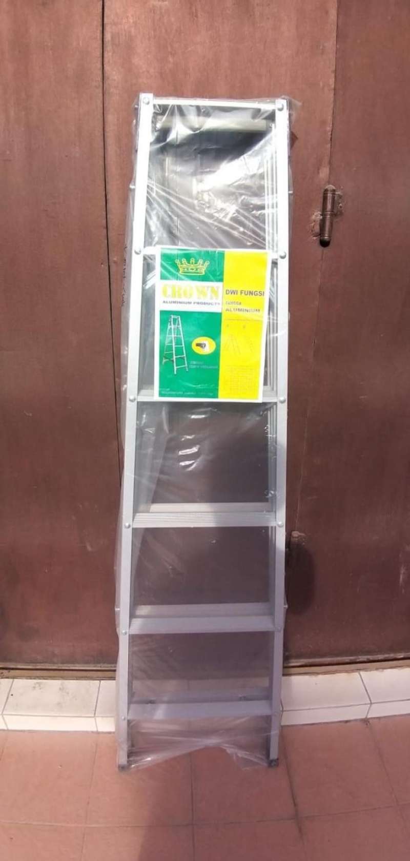 Promo Tangga Lipat Alumunium 1,75 M 3,5 M Crown Tangga Alumunium Awet