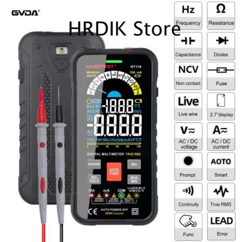 Promo SMART MULTIMETER GVDA GD-128 TRUE RMS AC DC DIGITAL GD128 ...