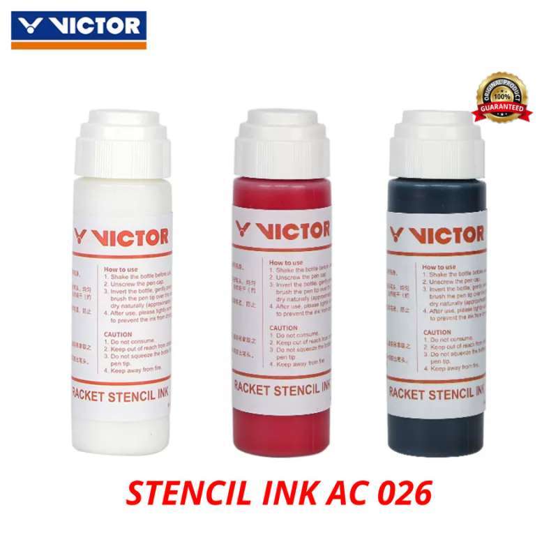 Promo Stencil Ink Logo Raket Victor AC 026 AC026 Tinta Senar Pen ...