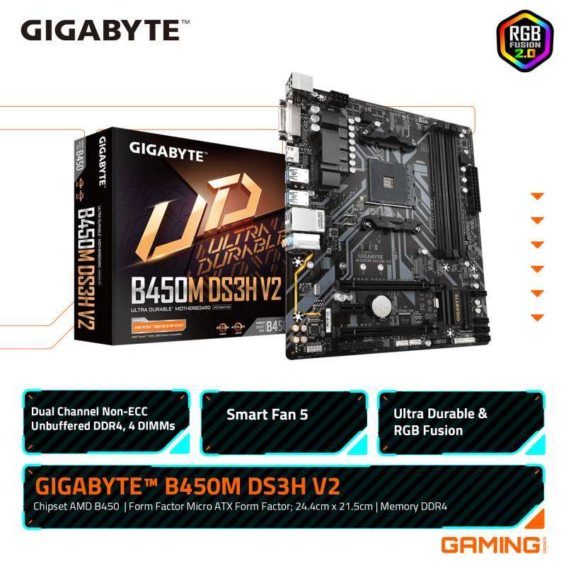 Jual Gigabyte B450M DS3H V2 di Seller Gigabyte Official Store - Ancol ...