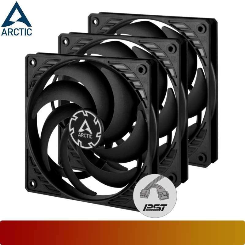 thumbnail image 2 of ARCTIC P12 Pro PST - 5 Pack - Powerful Premium Fan, 120 Mm PWM Fan With Y-Cable Splitter, 600-3000 RPM, 0 RPM <5% PWM, Fluid Dynamic Bearing, 4-Pin - Black 2 of 14